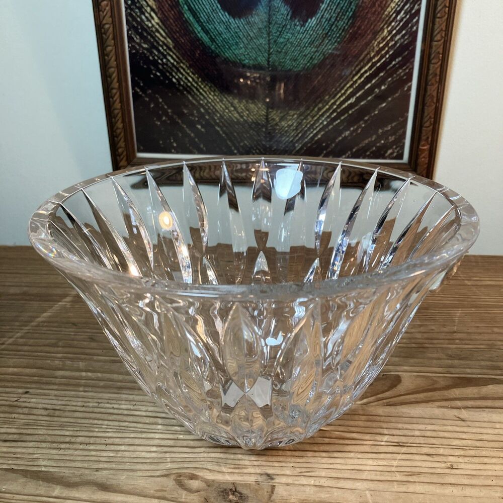 Waterford Marquis Rainfall Flared Bowl 8” Lead Crystal Glass Serving Fruit EUC
